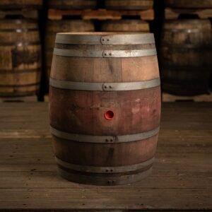 NEUTRAL RED WINE BARREL – FRESH DUMPED, ONCE USED - 53 GALLON