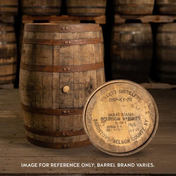 FURNITURE/DECOR GRADE WHISKEY BARREL – 53 GALLONS – HEADSTAMP